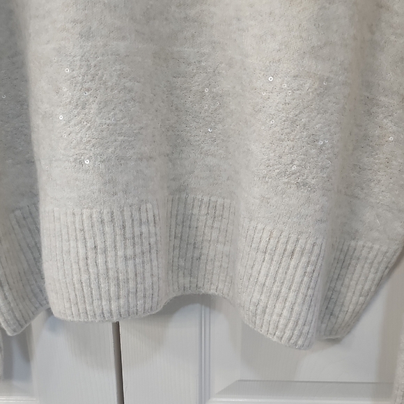 NWT Halogen Mock Neck Sequin Stripe Luxe Sweater XL - Picture 5 of 17